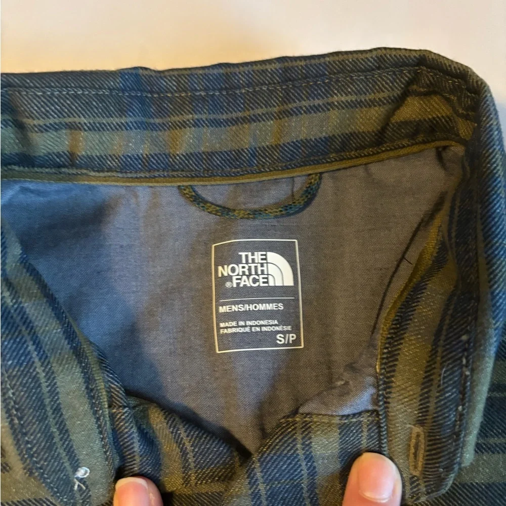 The North Face Olive and Navy Plaid Shirt - Picture 6 of 7